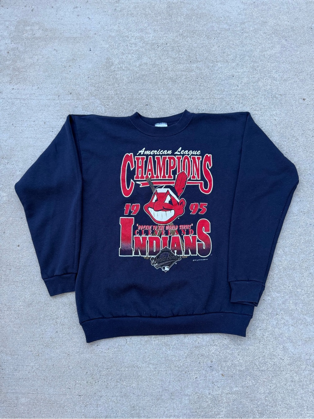 Vintage 1995 Cleveland Indians American League Champs Crewneck